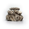 Silkkinen hiusdonitsi scrunchie, 3 kpl setti  - beige lahja - Wellen